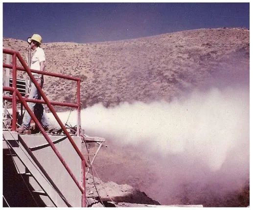 Steam venting from a geothermal well at Steamboat Springs
